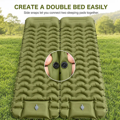 5” Inflatable Camping Sleeping Pad with Pillow – Ultralight & Compact for Hiking and Travel